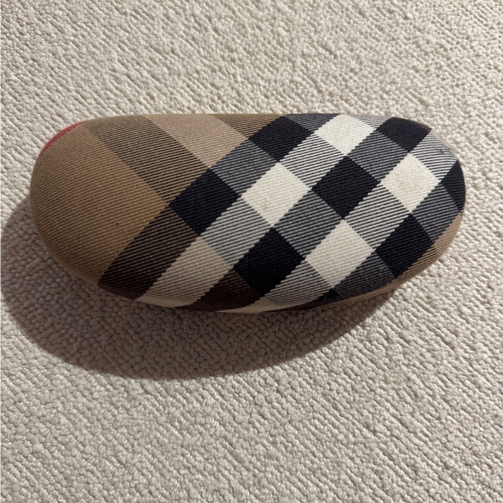 Authentic Burberry Checkered Sunglasses Case - Brown and Black